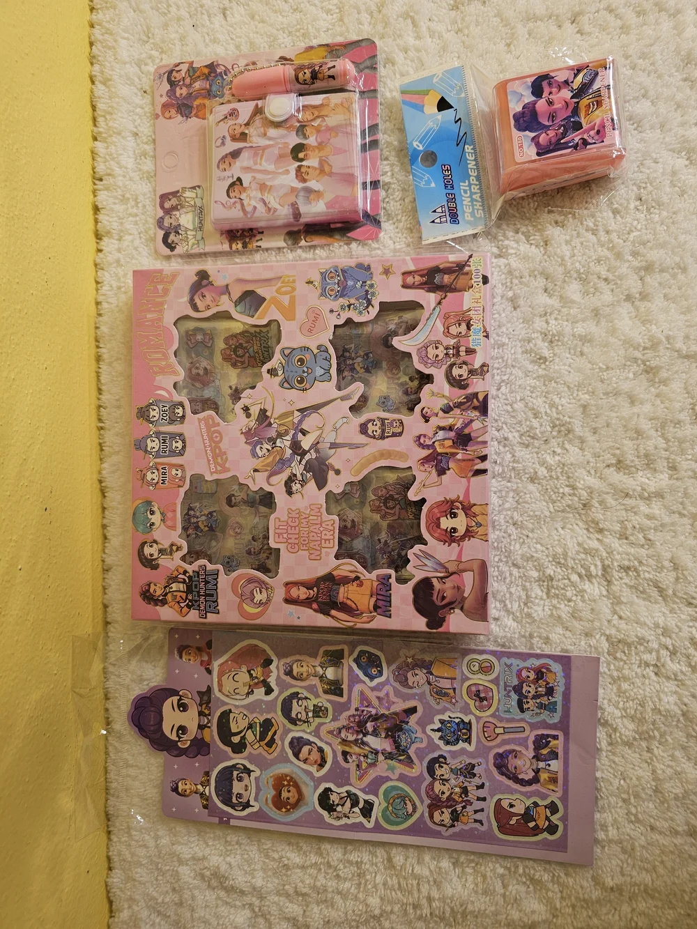 K-Pop Demon Hunters Stickers and Bin Set -  Party Supplies Gift Set #51